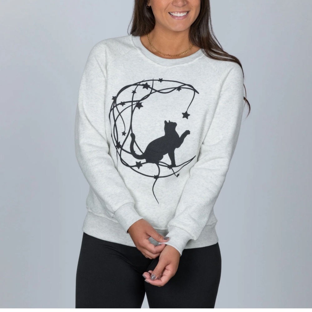 L.A Soul Fashion Moon Star Cat Flace Crew Neck Light Gray
Sweatshirt Size 3XL
